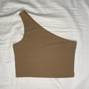 Asymmetric sleeveless crop top